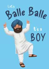 Balle Balle Celebration Card – Fun Punjabi Greeting for New baby boy created by ROSHAH DESIGNS