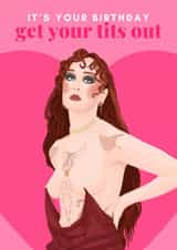 Funny Birthday Card - Chappell Roan - Grammys Outfit created by Pink Peach Cards