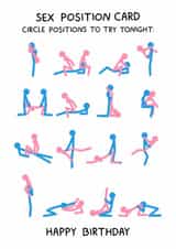 Naughty Birthday Card - For Him - Cheeky Sex Positions created by YAWN DESIGNS