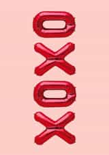 XOXO Gossip Girls! Cute Red Shiny Balloon Loved up Card created by PengellyArt