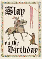Slay Thy Birthday, Medieval Card created by Natalie Warren