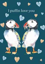 I Puffin Love You – Cute Puffin Love Card for Partner or Valentine created by Jen Winnett