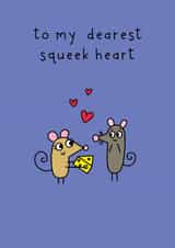 Cute Squeek Heart Mouse Pun Valentine's Anniversary Card created by Sunny side Studios