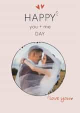 Personalised Anniversary Photo Card created by Kaytealogy  - Cute photo anniversary card- Happy you+me  card 
