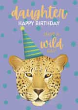Fun and Cute Leopard Birthday Card - For Daughter created by Sian Moore Illustration