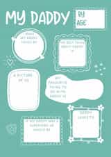 Cute Father's Day Card - Daddy Questionnaire - Personalised Daddy Birthday Card created by Dinky Dino