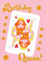 Arty Birthday Card - Birthday Queen - Queen Of Hearts Card created by Ickaprint