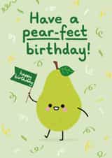 Cute Birthday Card - Pear Happy Birthday - Have A Pear-Fect Birthday created by hannahdoodle