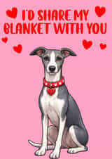 Happy valentines day whippet created by Emily Howarth