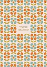 You're Engaged - Retro Floral Engagement Card created by Lately Studio