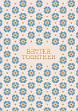 Better Together Pretty Anniversary Card - Retro Floral Greeting Card created by Lately Studio