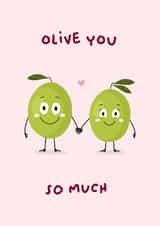 Anniversary Card - Valentines Day - I Love You - Olive You - Funny - Partner created by designsbyphia