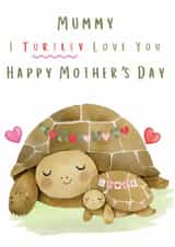 Mother’s Day Card – Cute Baby Turtle “I Turtley Love You” created by Louise Bramley