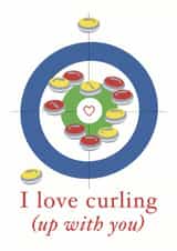Cute Funny Anniversary Valentines Card - Curling - Olympics created by Emma Blue