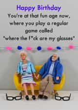 Funny Birthday Card - Where Are My Glasses created by Bold & Bright Cards