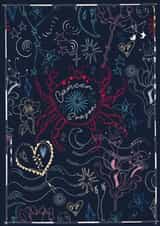 Birthday Card for Cancer Season, Star Sign Birthday Card, Magical Birthday Card created by pardon my prints