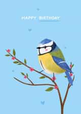 Traditional Birthday Card - Blue Tit created by Blue Kiwi Design