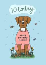 10th Birthday Card - Boxer Dog created by Fliss Muir