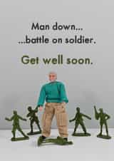 Funny Get Well Card - Battle On Soldier created by Bold & Bright Cards