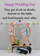 Funny Wedding Card - Drunk As Skunks created by Bold & Bright Cards