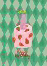 Fun Strawberry Cake Birthday Card for Her created by Penny and Me