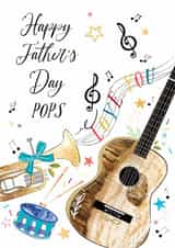 Traditional Father's Day Card - For Pops - Guitar created by Katie Phythian Design