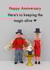 Funny Anniversary Card - Here's To Keeping The Magic Alive - Magicians created by Bold & Bright Cards