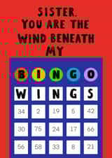 Funny Bingo Birthday Card - For Sister - Bingo Wings created by Jimmy Doodle