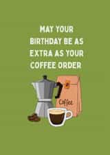 Cute birthday card for your coffee loving friend created by Fox & Piglet