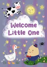 Cute New Baby Card - Nursery Rhyme Theme created by Holly Bushnell Illustration