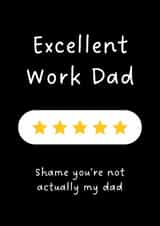 Funny Father's Day Card - For Work Dad - 5 Star created by Sundiva Designs