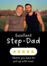 Personalised Father's Day Photo Card created by Sundiva Designs - Funny Father's Day/Birthday Photo Card - Five Star - Excellent Stepdad