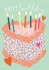 Classic Birthday Card - For Wife - Heart Cake created by Louise Tiler