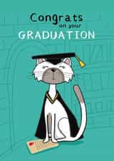 Cute Cat Graduation Card – Congrats on Your Graduation created by ROSHAH DESIGNS