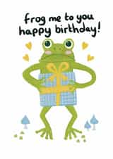Cute Frog Birthday Card for Friend, Funny Animal Pun created by @SarahPriceDesigns