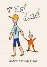 Cute Father's Day Card - Rad Dad - Skateboard created by Freya Niamh Design