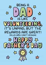 Funny Heartfelt Father’s Day Card - Volunteering created by Katie Ruby Illustration