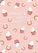 Congrats Happy Couple - Engagement or Wedding Congratulations Card created by Design Strikes | Leanne
