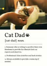 Personalised Father's Day Photo Card created by Sundiva Designs - Funny Father's Day/Birthday Card - Cat Dad Definition