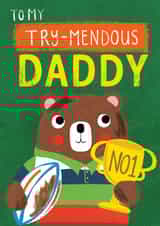 Cute rugby-themed card for a try-mendous Daddy on Father's Day. created by Christine Gore