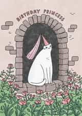 Cute Birthday Card - Cat Princess created by Sunpatch Society