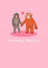 Cute Birthday Card - Best Friend - Punch The Monkey created by Pink Peach Cards
