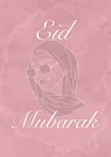 A classy Eid Mubarak card to the most fashionable of sisters created by Sian Maksousa