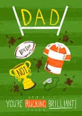 Funny father's day card, Rugby themed, dad, Birthday Card created by Christine Gore