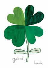 Classic Good Luck Card - Four Leaf Clover created by Daria Solak