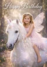 Pretty Birthday Card - Fairy - Unicorn created by OhJaye