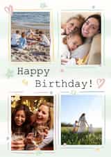 Personalised Birthday Photo Card created by Bumbleberry Park - Cute pretty photo birthday card for her, mum, sister, friend, aunt