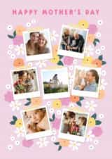 Personalised Mothers Day Photo Card created by Lemon and Sugar  - Pretty Mother's Day Card - Floral Polaroids