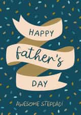 Classic Father's Day Card - For Stepdad - Banner created by The Pattern Press