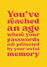 Funny Birthday Card - Passwords - Awful Memory created by Brainbox Candy